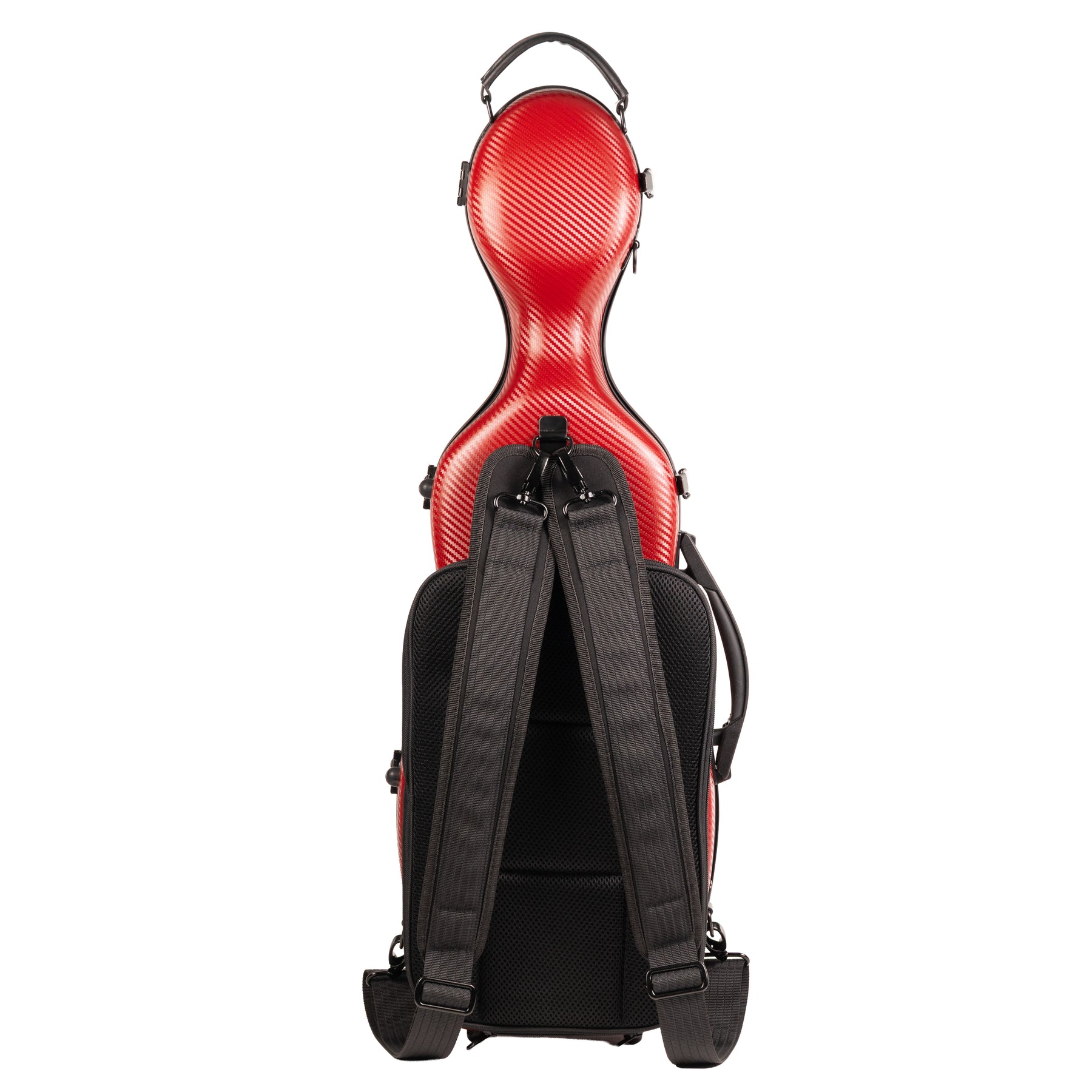 Super Light Compact lightweight Violin Case in Red Weave Back with Pocket and Straps