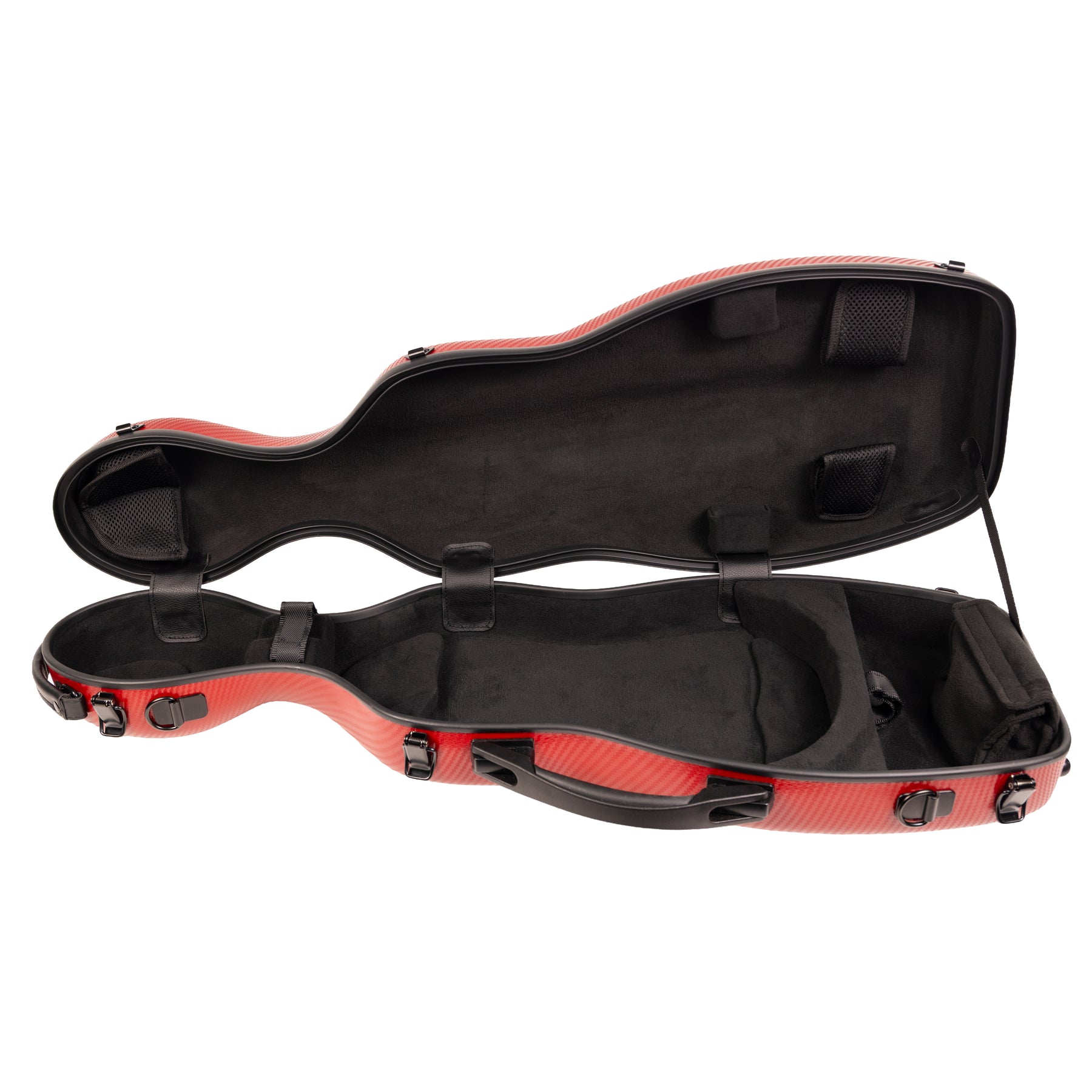 Super Light Compact lightweight Violin Case in Red Weave Open Interior