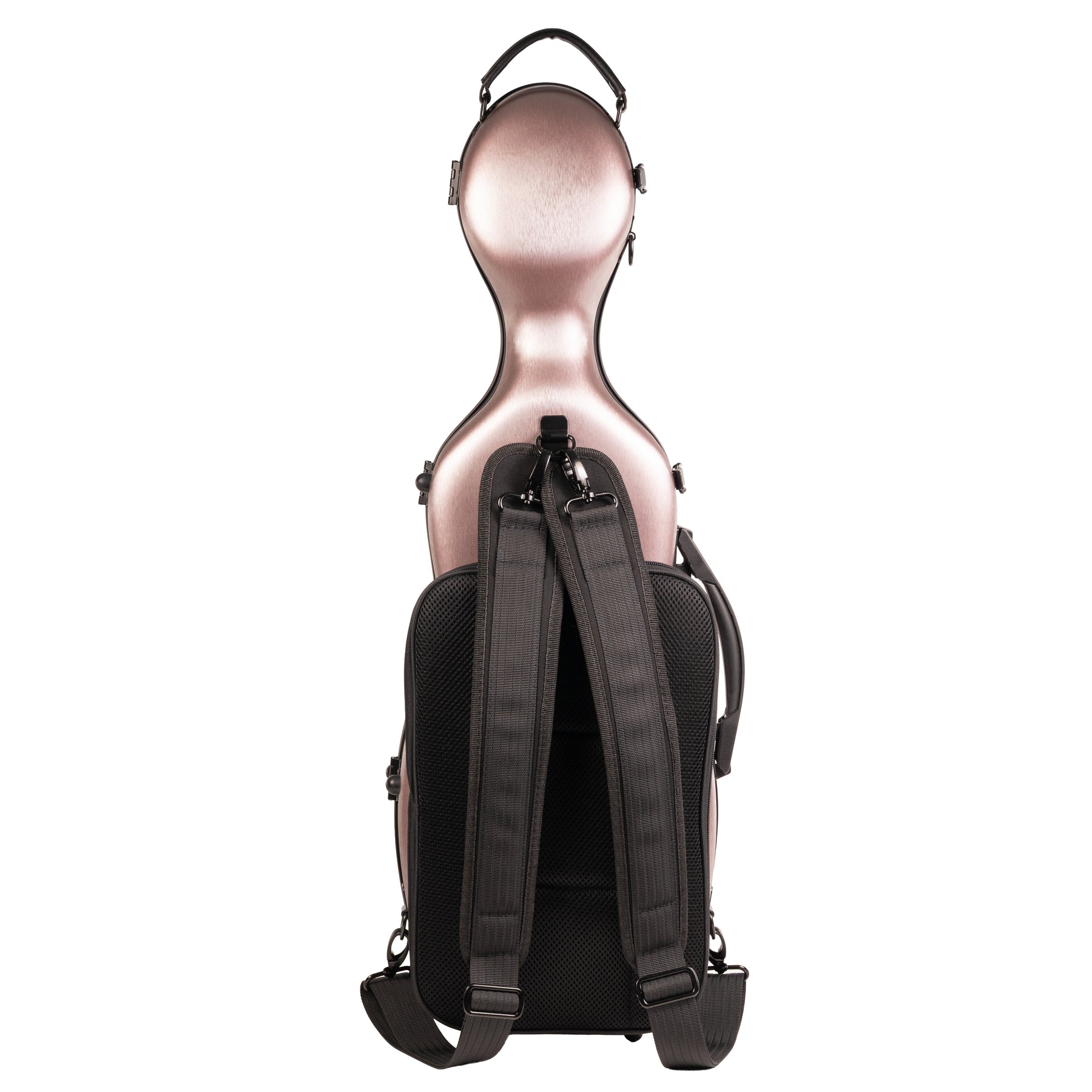 Super Light Compact lightweight Violin Case in Rose Gold Back with Pocket and Straps