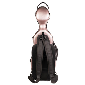 Super Light Compact lightweight Violin Case in Rose Gold Back with Pocket and Straps