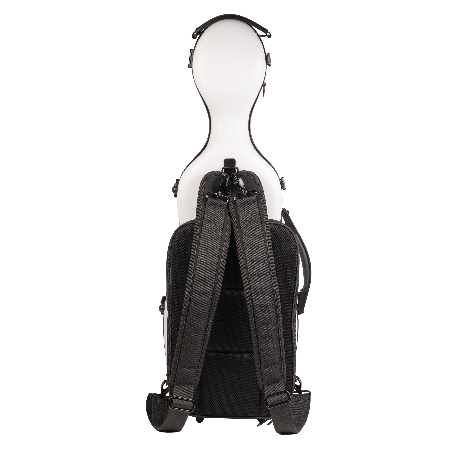 Super Light Compact lightweight Violin Case in White Weave Back with Pocket and Straps
