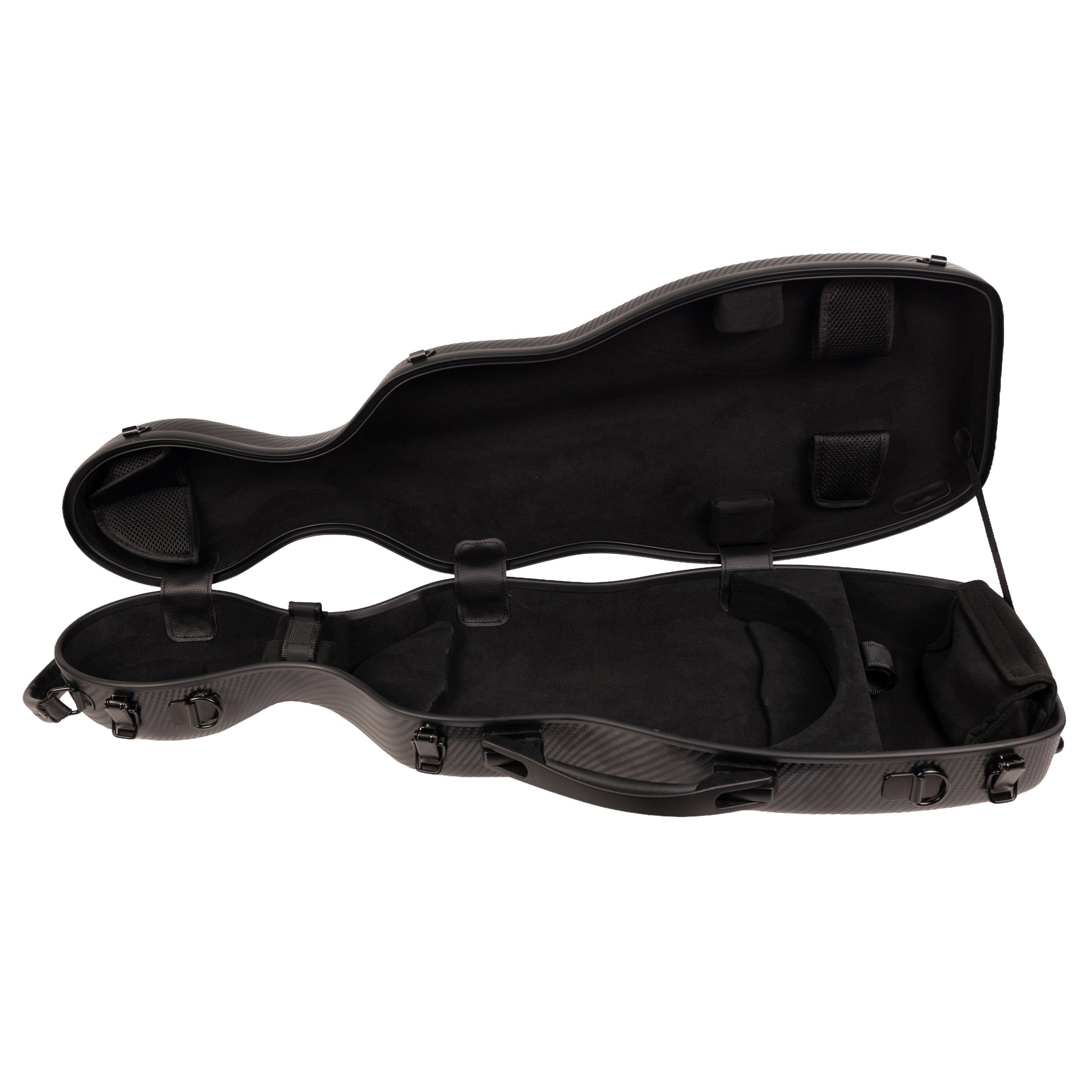 Super Light Compact lightweight Violin Case in Black Weave Open Interior