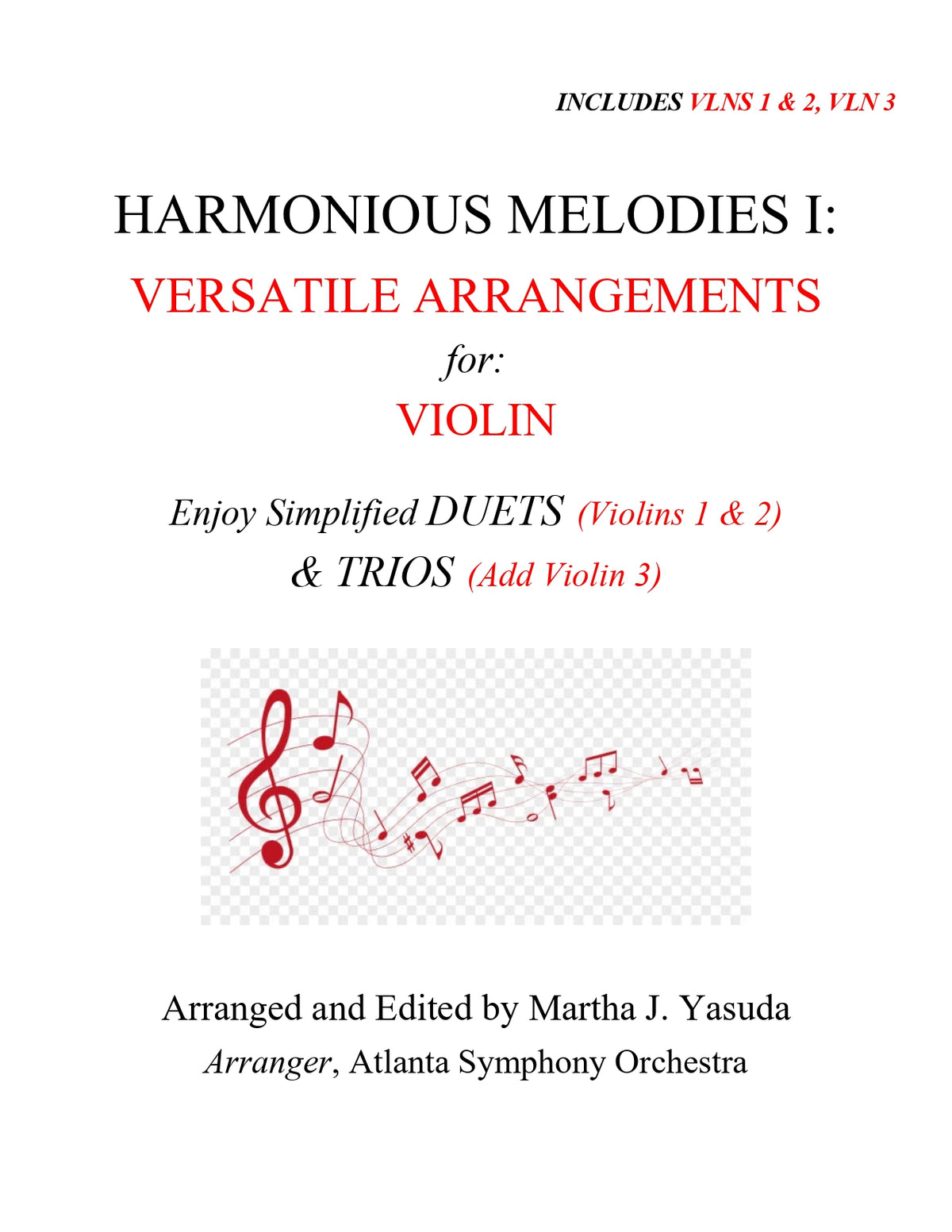 Yasuda, Martha - Harmonious Melodies, Versatile Arrangements for Two or Three Violins, Volume I - Digital Download