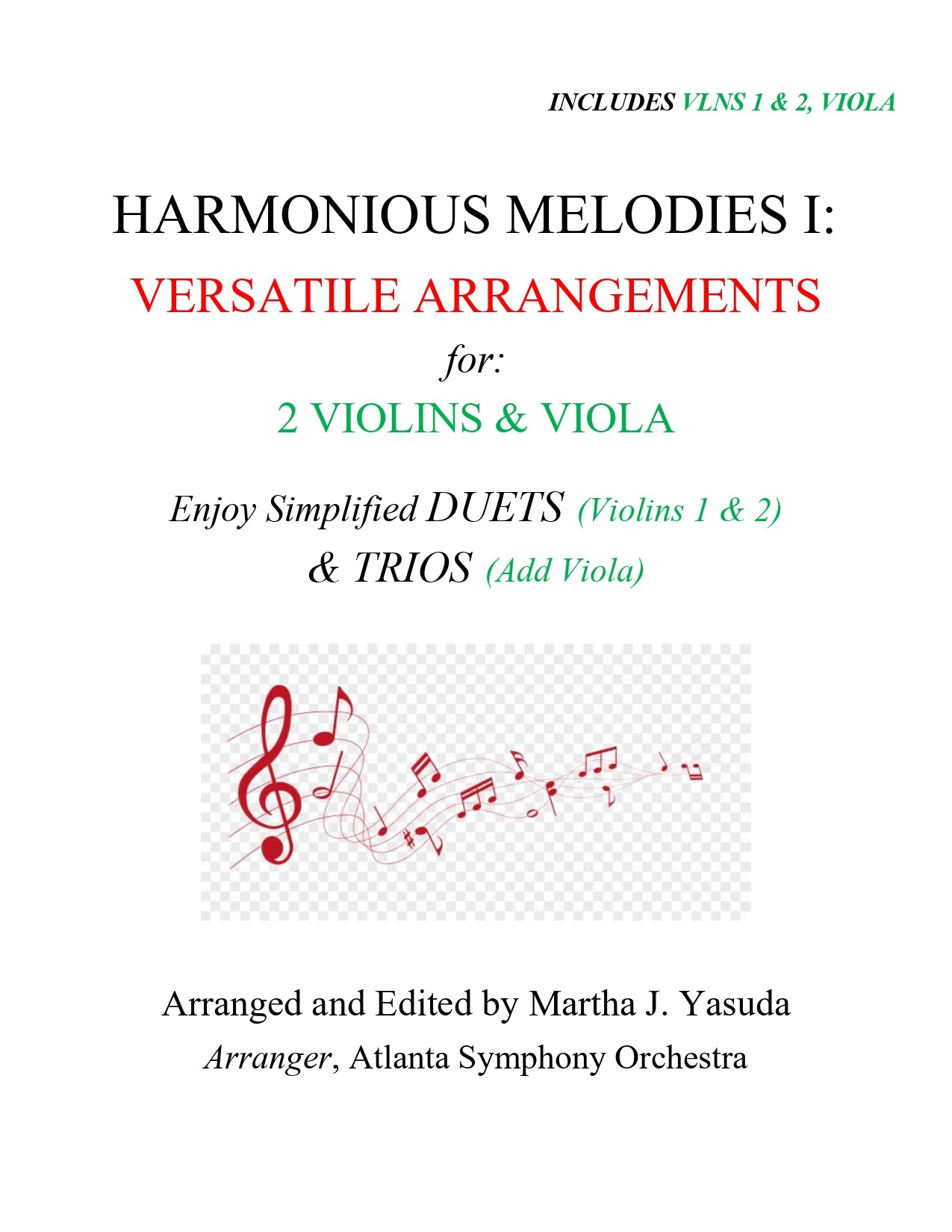 Yasuda, Martha - Harmonious Melodies, Versatile Arrangements for Two Violins and Viola, Volume I - Digital Download
