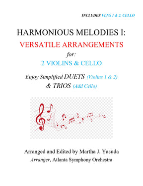 Yasuda, Martha - Harmonious Melodies, Versatile Arrangements for Two Violins and Cello, Volume I - Digital Download