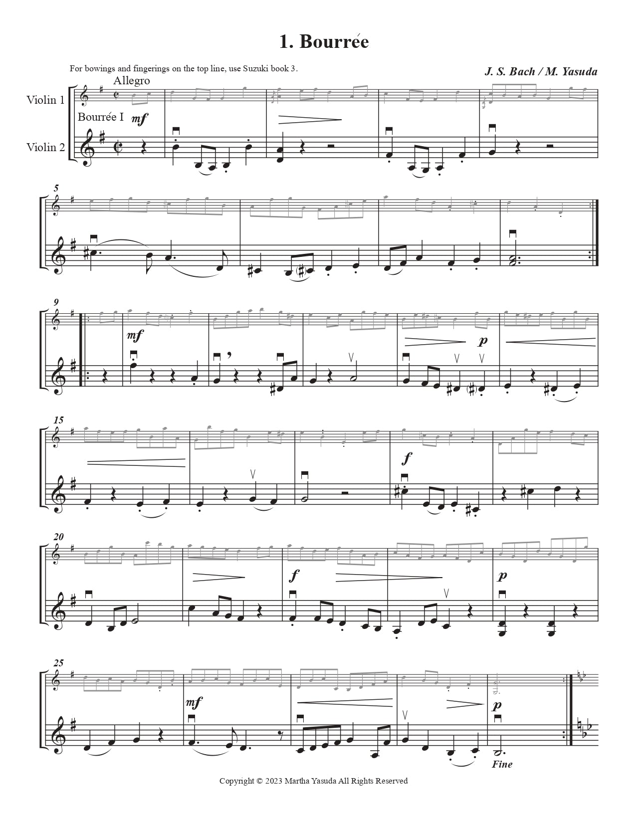 Yasuda, Martha - Harmonious Melodies, Versatile Arrangements for Two Violins and Cello, Volume I - Digital Download