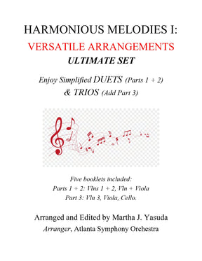 Yasuda, Martha - Harmonious Melodies, Versatile Arrangements for Violin, Viola, and Cello, Ultimate Edition, Volume I - Digital Download