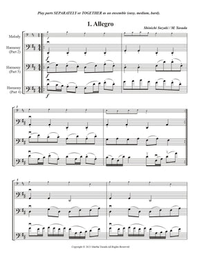 Yasuda, Martha - Folk Song Melodies For Cello Ensemble - Digital Download