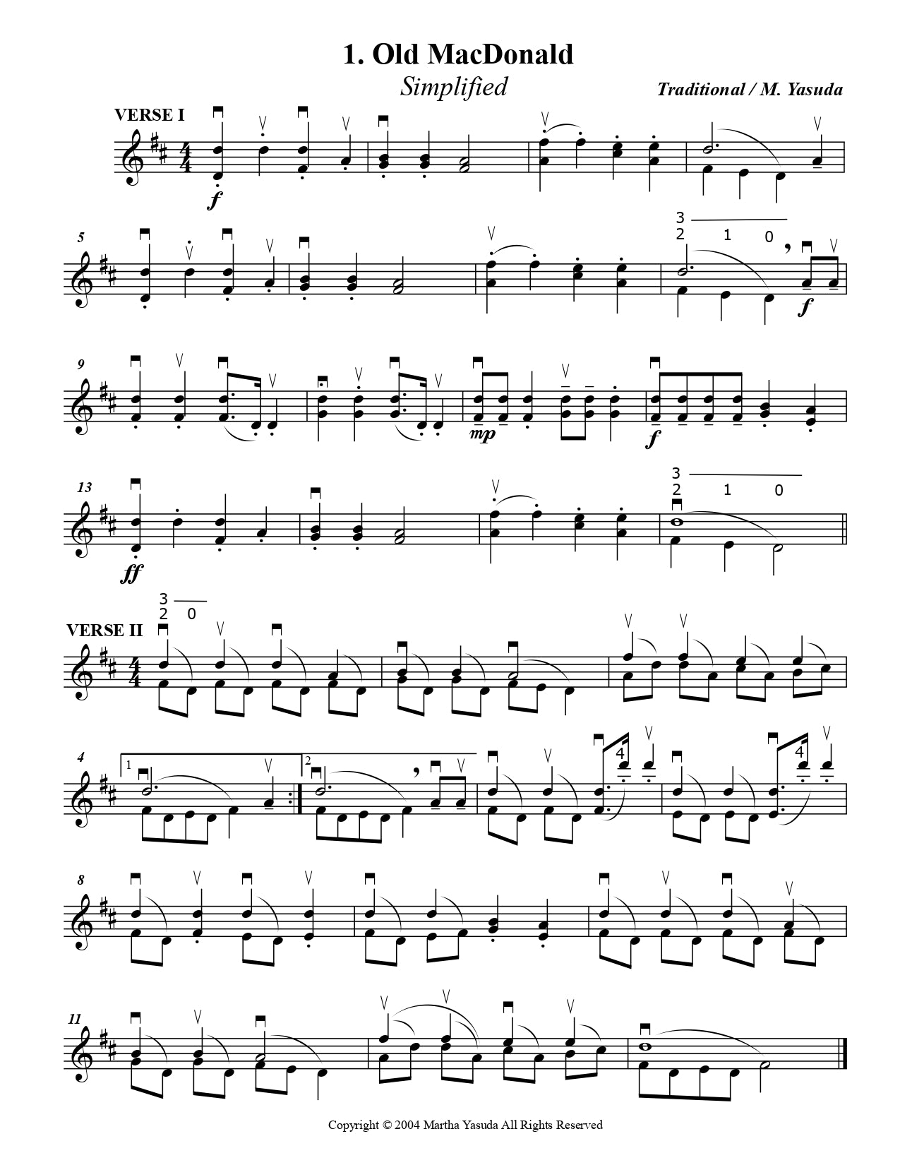 Yasuda, Martha - American Melodies: Double Stop Solos For Violin, Volume I & II - Digital Download