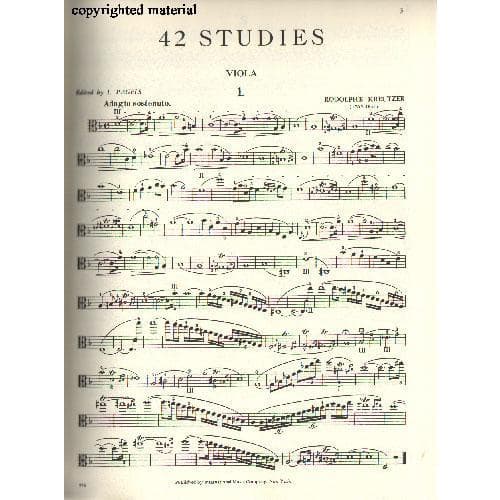 Kreutzer, Rodolphe - 42 Studies - Viola solo - transcribed by L Pagels - International Music Co