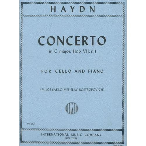 Haydn, Franz Joseph - Concerto in C Major, Hob VIIb:1 - Cello and Piano - edited by Miloš Sádlo and Mstislav Rostropovich - International Edition