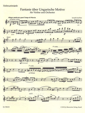 Joachim, Joseph - Two Fantasies for Violin and Piano - Barenreiter URTEXT Edition