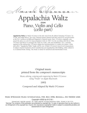 O'Connor, Mark - Appalachia Waltz for Piano, Violin, and Cello - Cello - Digital Download