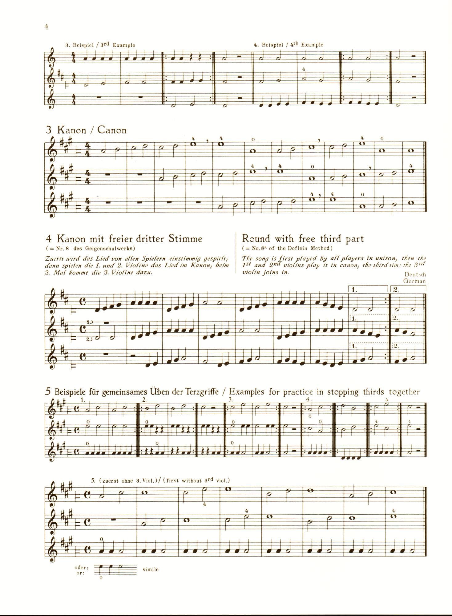Doflein, Erich and Elma - The Doflein Method: Progressive Pieces for 3 Violins, Volume 1 - Performance Score - Schott Edition