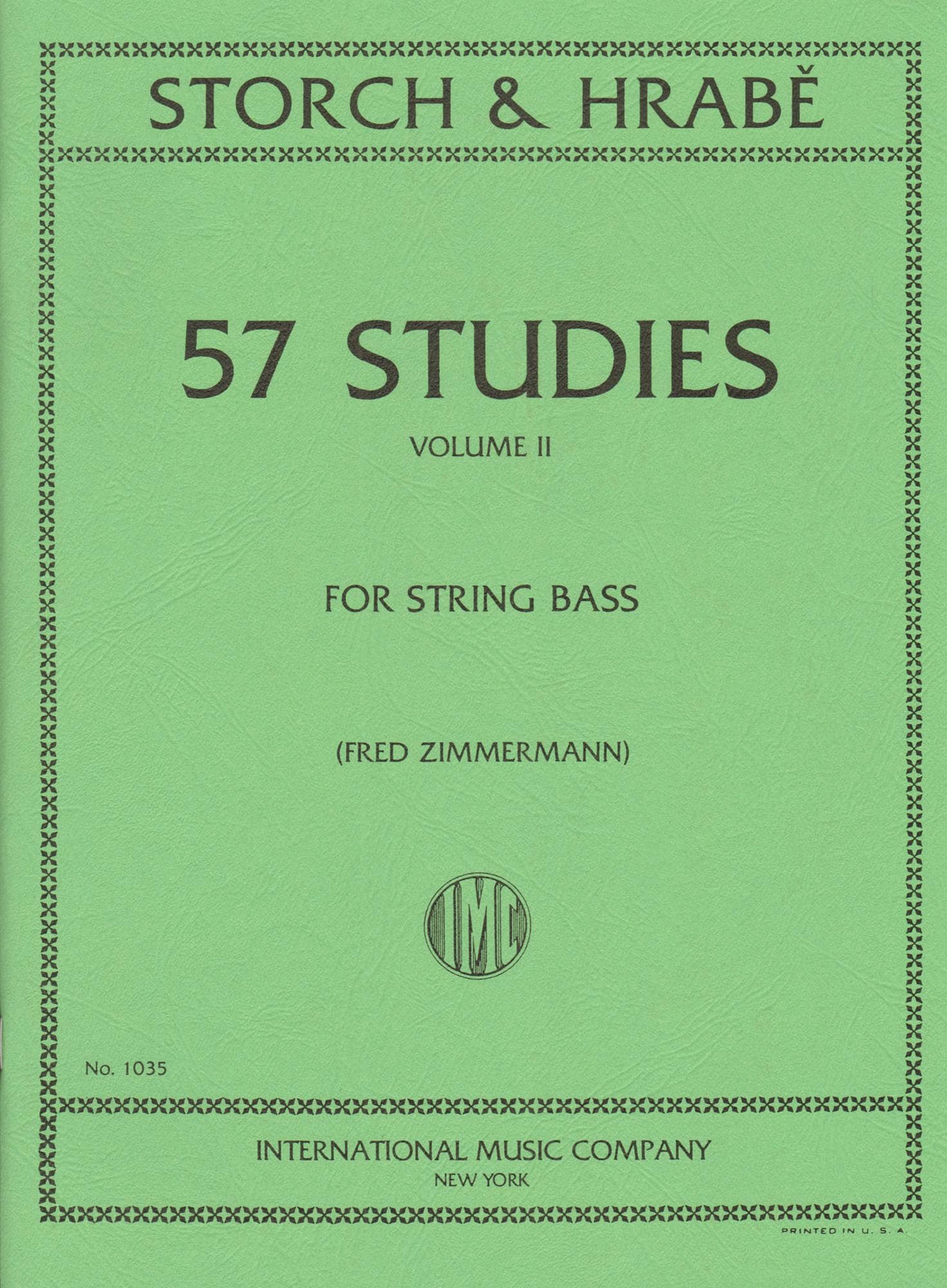 Storch/Hrabe - 57 Studies, Volume 2 For Bass Published by International Music Company