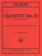 Dvorák, Antonín - Quartet No10 In E-Flat Major, Op 51 - Two Violins, Viola, and Cello - edited by the Paganini Quartet - International Edition