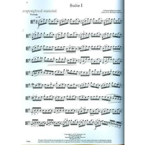Bach, JS - 5 Suites BWV 1007-1011 for Viola - Edited by Primrose - Schirmer Great Performers Edition