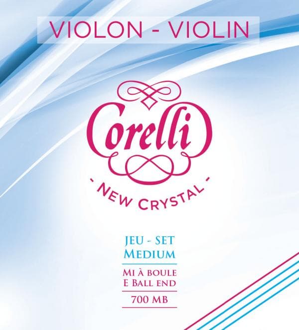 Corelli New Crystal Violin String Set -Medium Gauge - Ball End E