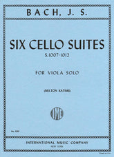 Bach, JS - 6 Cello Suites, BWV 1007-1012 - Viola solo - arranged by Milton Katims - International Music Company