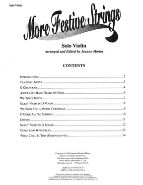 Martin, Joanne - More Festive Strings for Solo Violin - Alfred Music Publishing