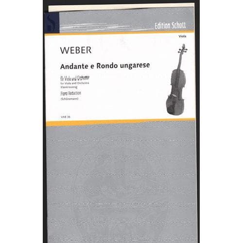 Weber - Andante and Rondo Ongarese, Op 35 For Viola and Piano Published by Schott Music