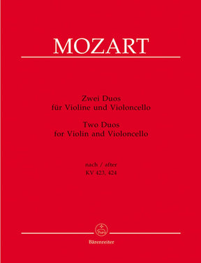 Mozart, WA - Two Duos, after K 423 and 424 - Violin and Cello - edited by Dietrich Berke - Bärenreiter Verlag URTEXT