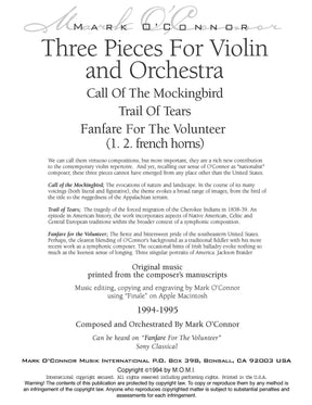 O'Connor, Mark - Three Pieces for Violin and Orchestra - Brass - Digital Download