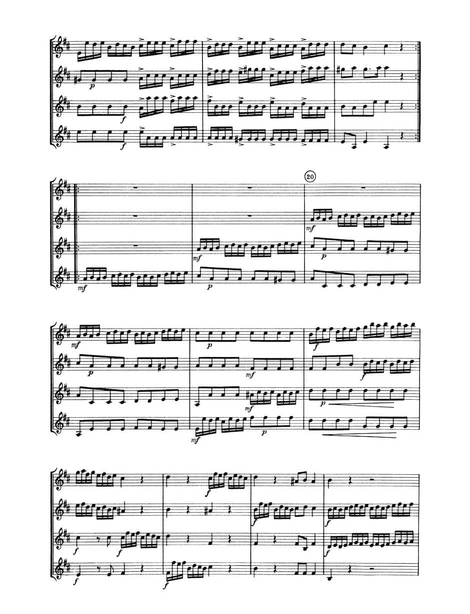 Telemann, Georg Philipp - Concerto in D Major, TWV 40:202 - for Four Violins - Barenreiter URTEXT
