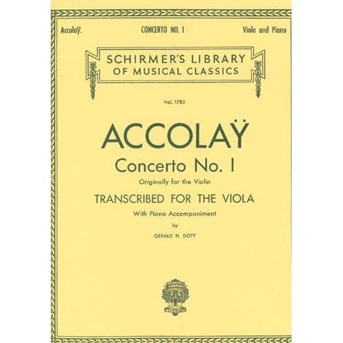 Accolay, JB -  Concerto No 1 in a minor for Viola and Piano - Schirmer Edition