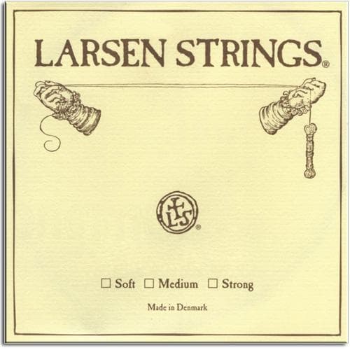 Larsen Violin String Set with Silver D and Gold E Loop End - 4/4 Size - Medium Gauge