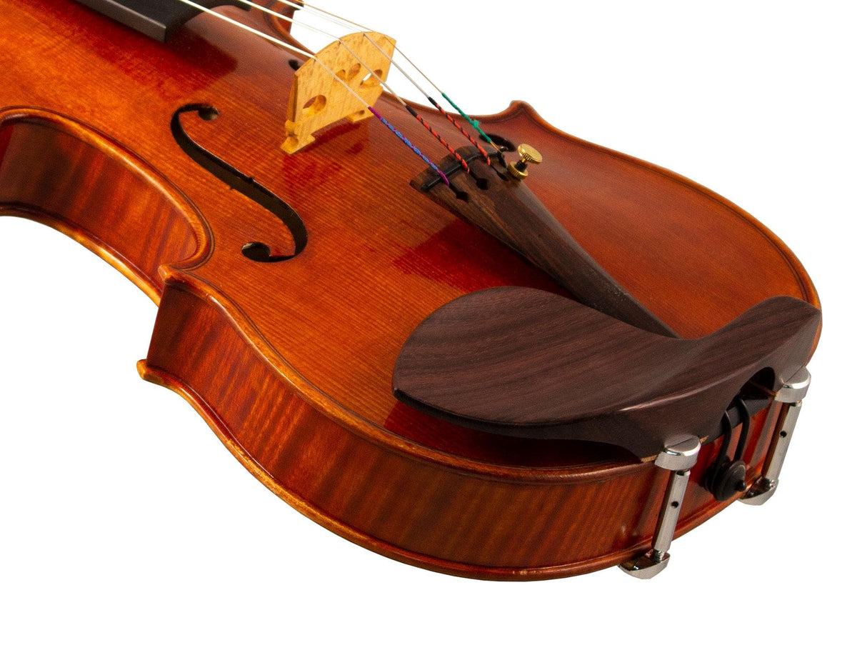 Guarneri Violin Chinrest with Old Hill Plate and Hill Clamps - Rosewood