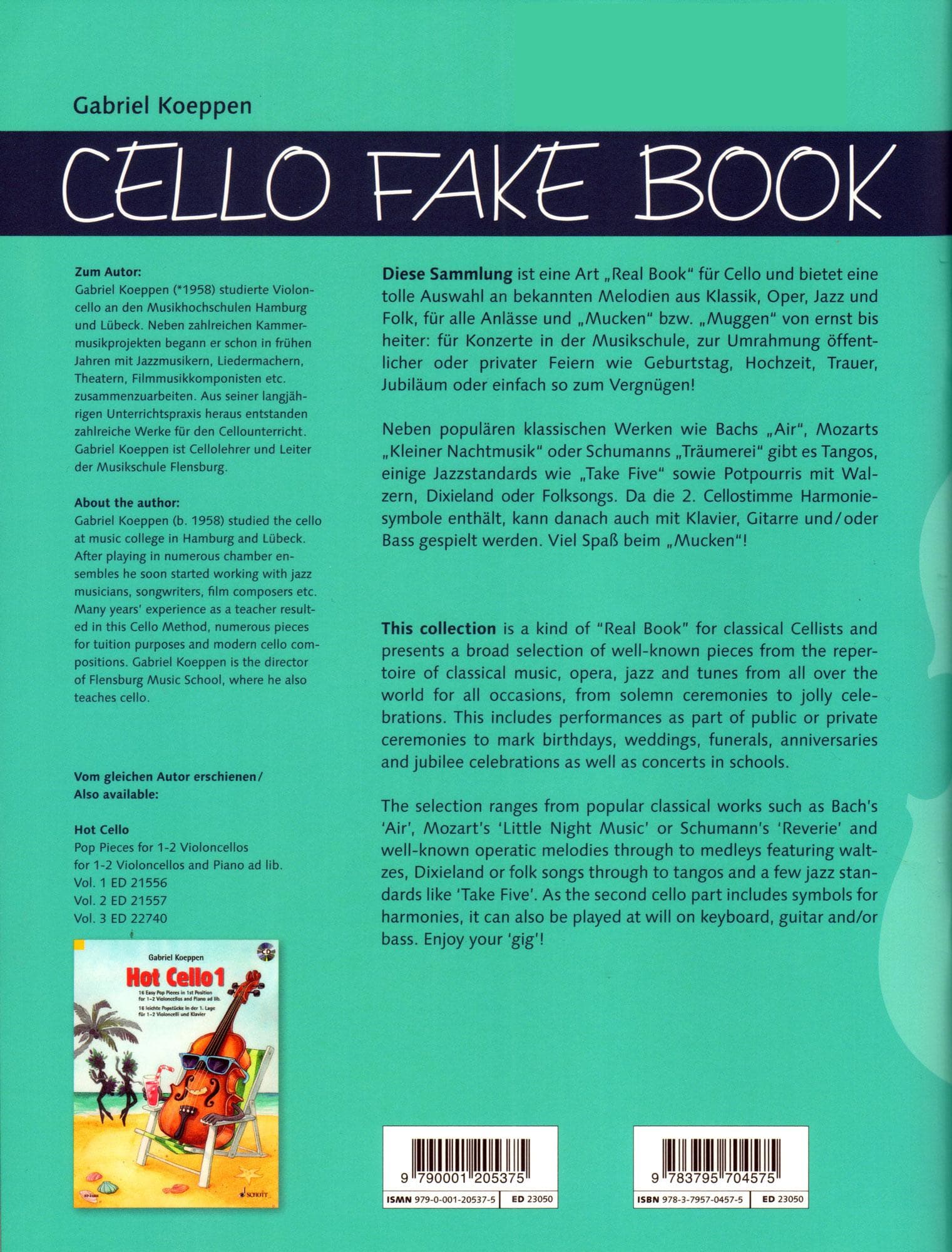 Koeppen, Gabriel - Cello Fake Book - for 1 or 2 Cellos - Schott Music