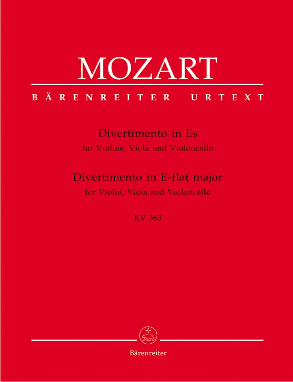 Mozart, WA - Divertimento in E-flat Major, K 563 - Violin, Viola, and Cello - edited by Dietrich Berke - Bärenreiter Verlag URTEXT