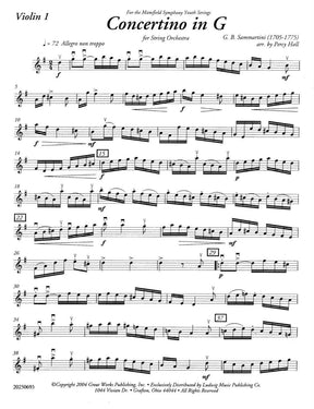 Sammartini, Giovanni Battista - Concertino in G Major - for String Orchestra - Great Works Publishing