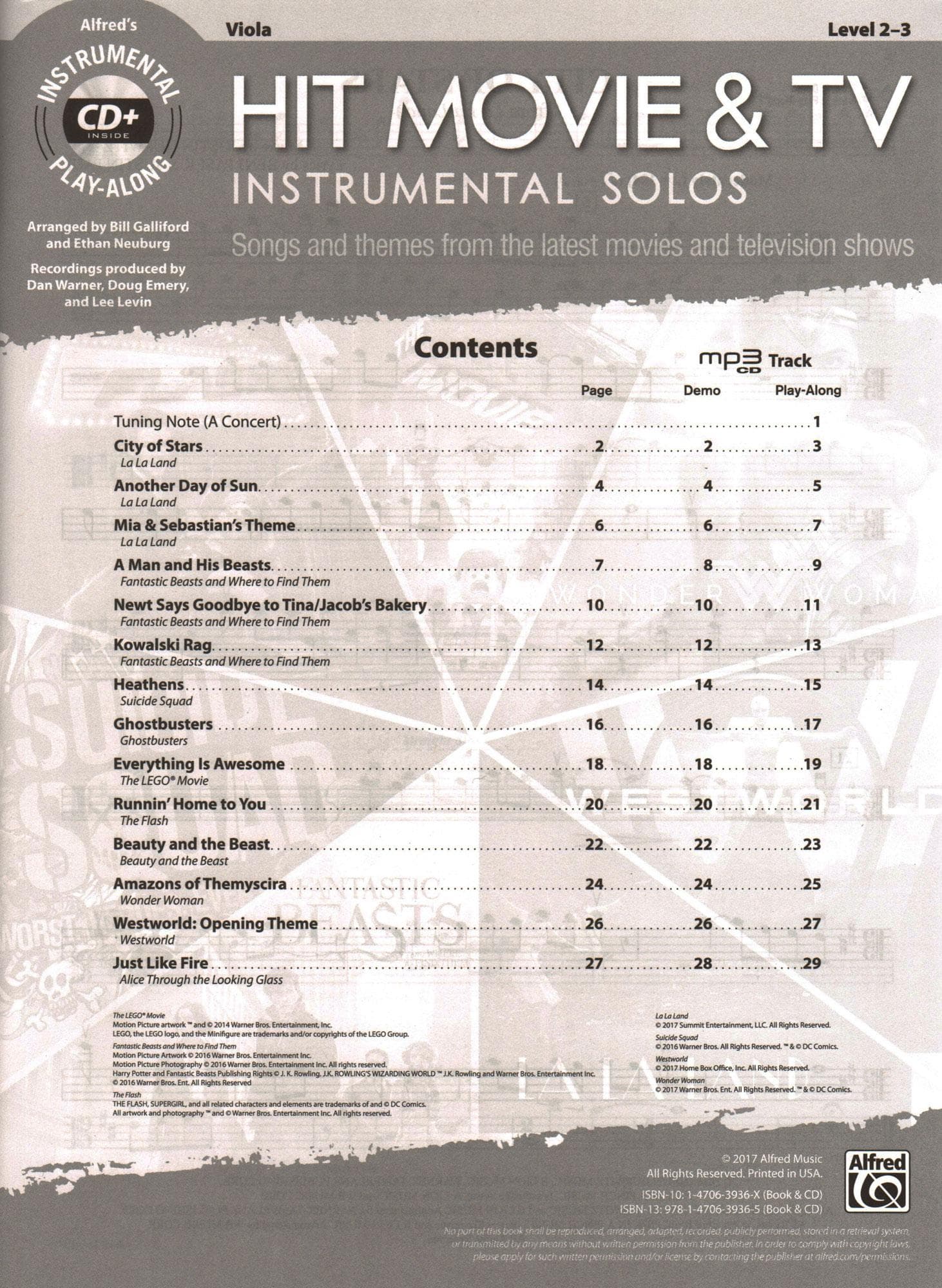 Hit Movie & TV Instrumental Solos - for Viola with CD Audio or Piano PDF Accompaniment - Alfred