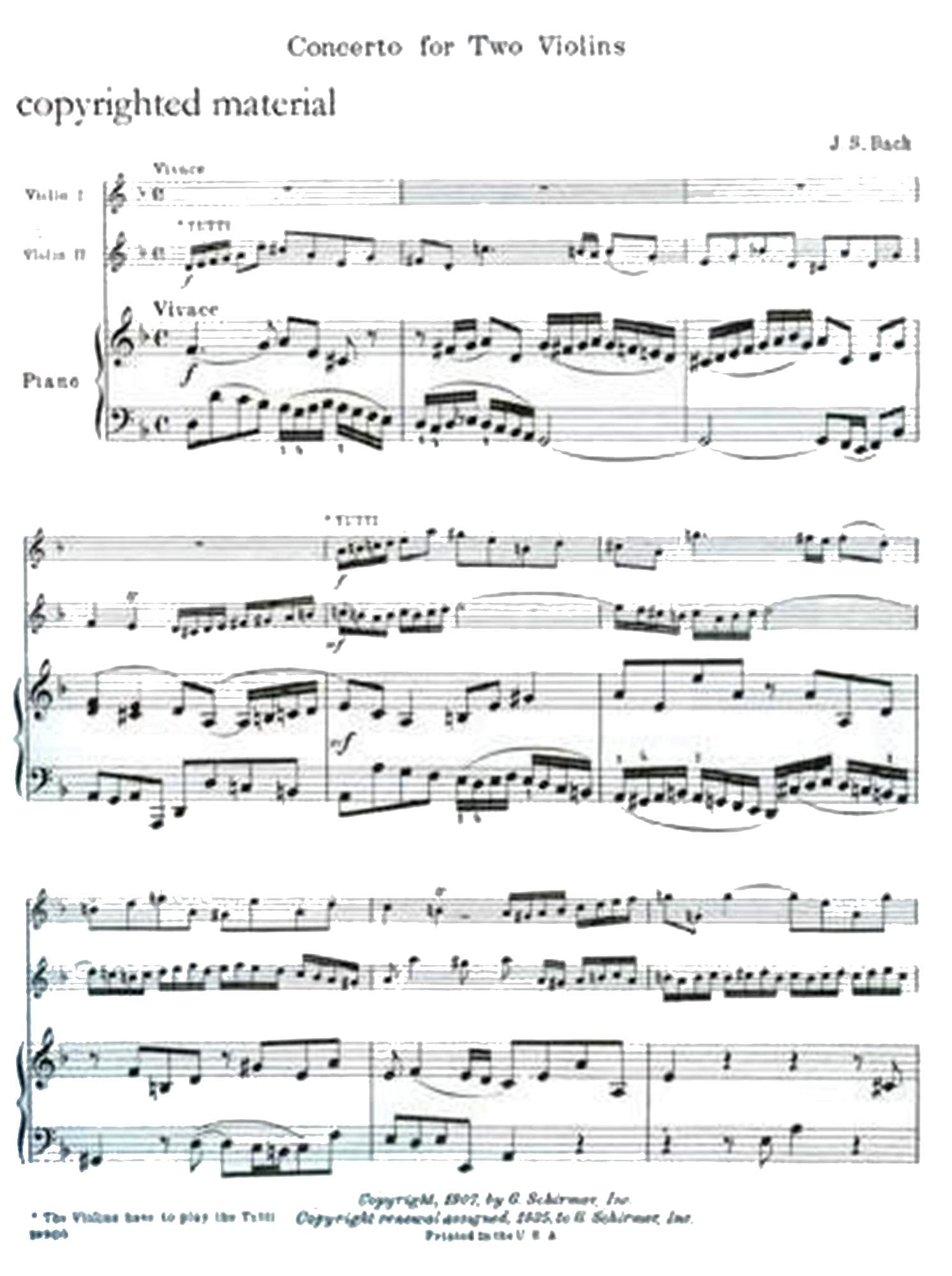 Bach Double Violin Sheet Music