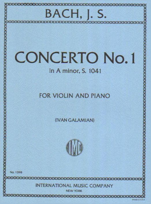 Bach Concerto No. 1, A Minor, BWV 1041, Violin, Sheet Music.