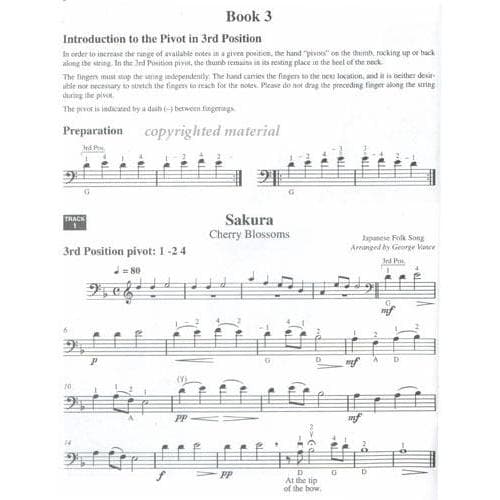 Progressive Repertoire for the Double Bass - Volume 2 Bass Book - by George Vance - Published by Carl Fischer