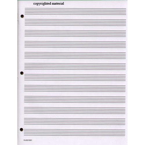 Standard Manuscript Paper. Published by Hal Leonard.