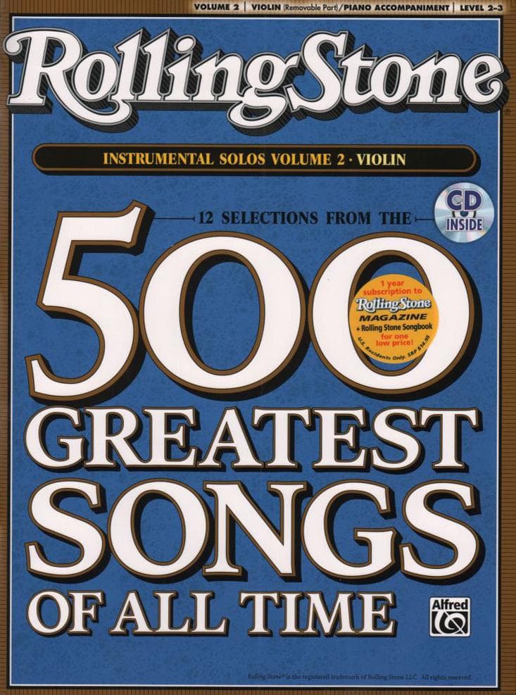 Rolling Stone: 500 Greatest Songs of All Time, Volume 2 - Violin and Piano - Book/CD - arranged by Galliford, Neuburg and Edmondson - Alfred Music