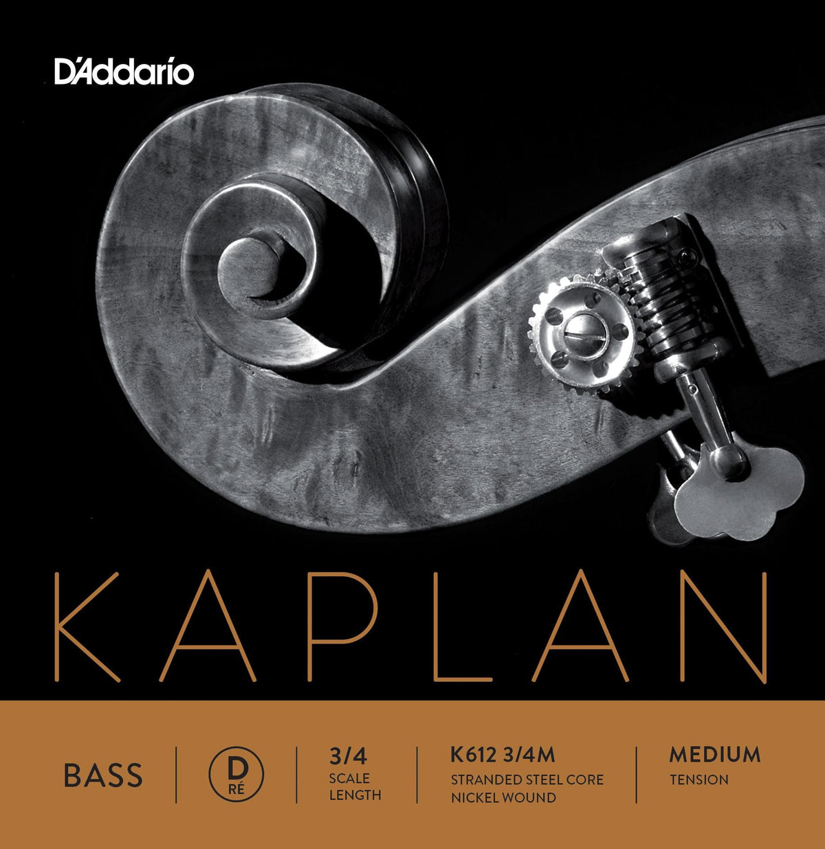 Kaplan Bass D String - Medium Gauge - 3/4 size