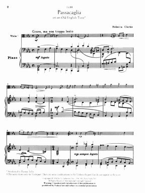 Clarke, Rebecca - Passacaglia for Viola and Piano - Schirmer Edition