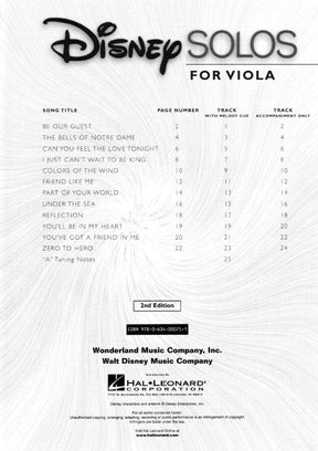 Disney Solos for Viola - Book and CD - Hal Leonard Publication