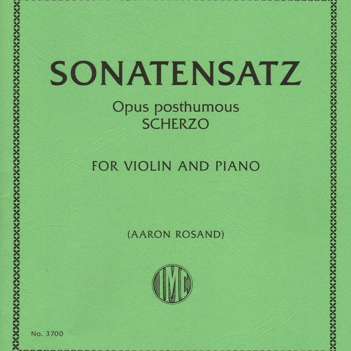Brahms Sonatensatz Violin Sheet Music Score