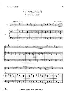 Gabriel-Marie, Jean - La Cinquantaine (Air in the Olden Style) - Violin and Piano - Carl Fischer Edition