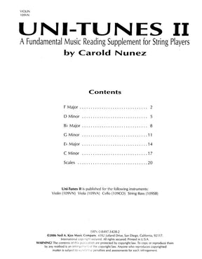 Uni-Tunes II Fundamental Reading Supplement-Violin By Carol Nunez Published by Neil A Kjos Music Company