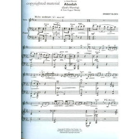 Bloch, Ernest - Music for Violin and Piano Score and Part - Fischer Edition