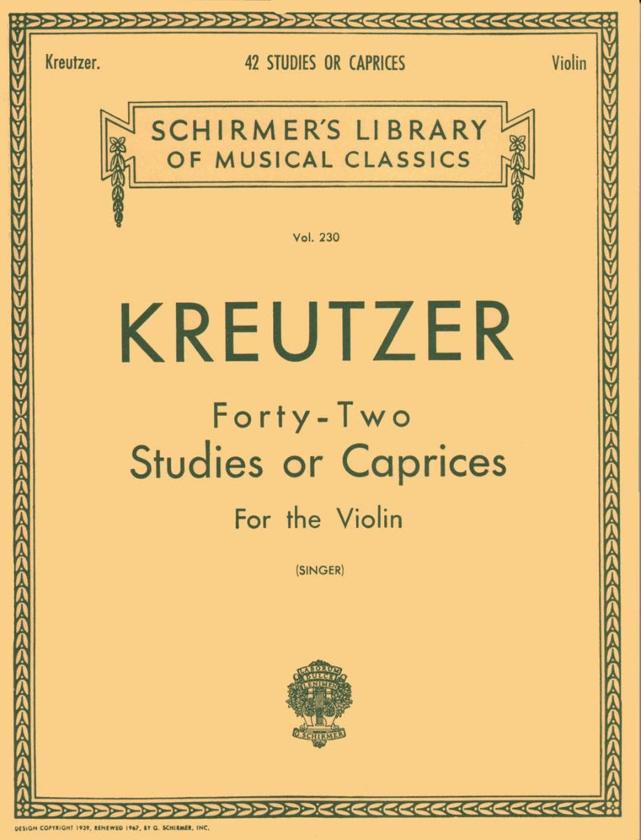Kreutzer's 42 Caprices: Violin Sheet Music