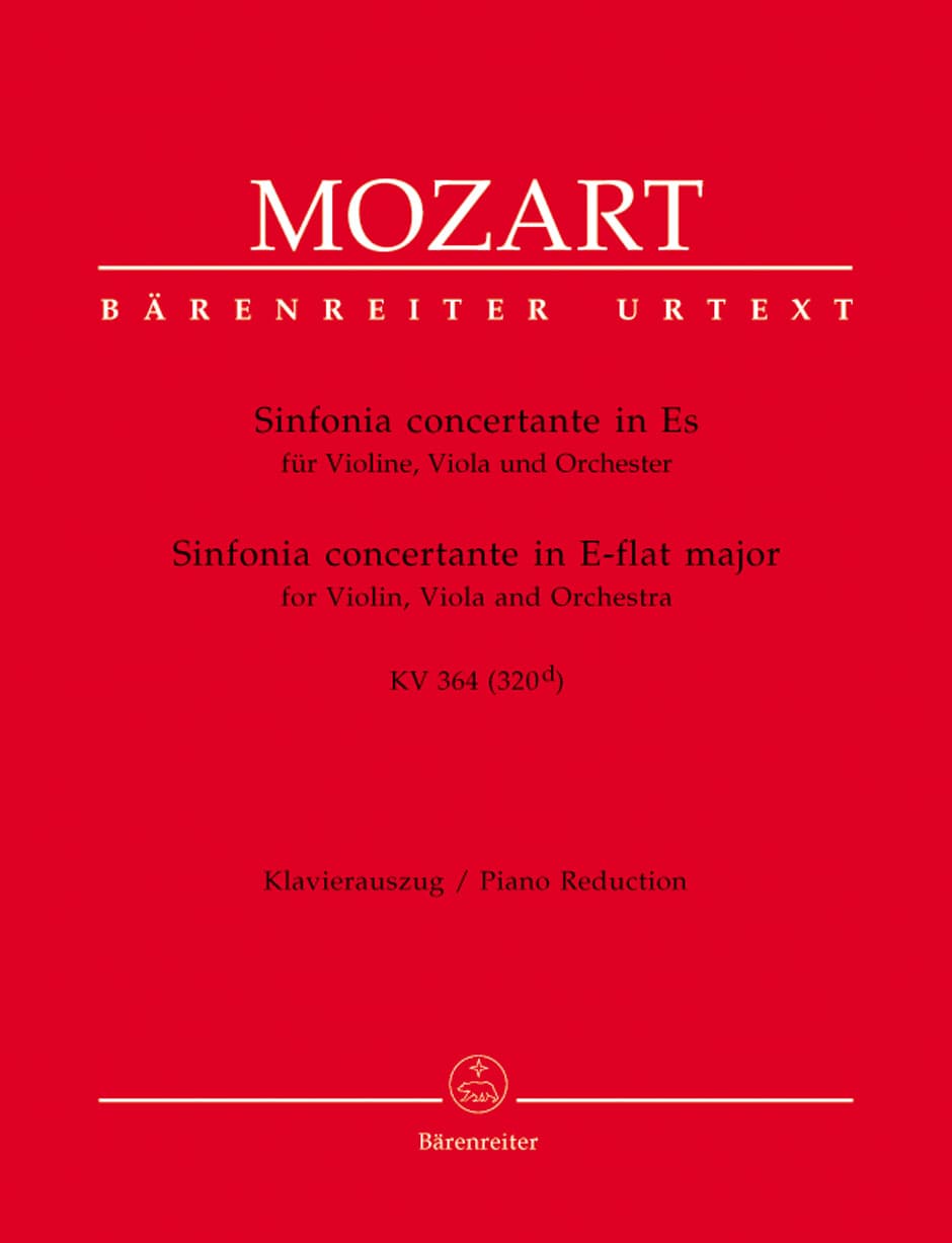 Mozart, WA - Sinfonia Concertante in E-flat Major, K 364 - Violin and Viola with Piano - edited by Christoph Hellmut Mahling - Bärenreiter Verlag URTEXT