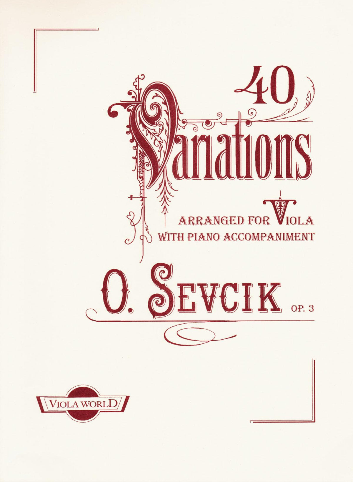 Sevcik, Otakar - Forty Variations for Viola Op 3 - Edited by Alan Arnold - Viola World